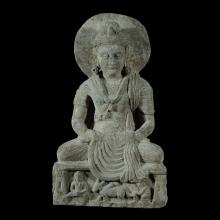 Bodhisattva aur�ol� assis sur un tr�ne